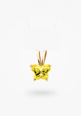 Pendentif pour enfant en or 10K, papillon, novembre