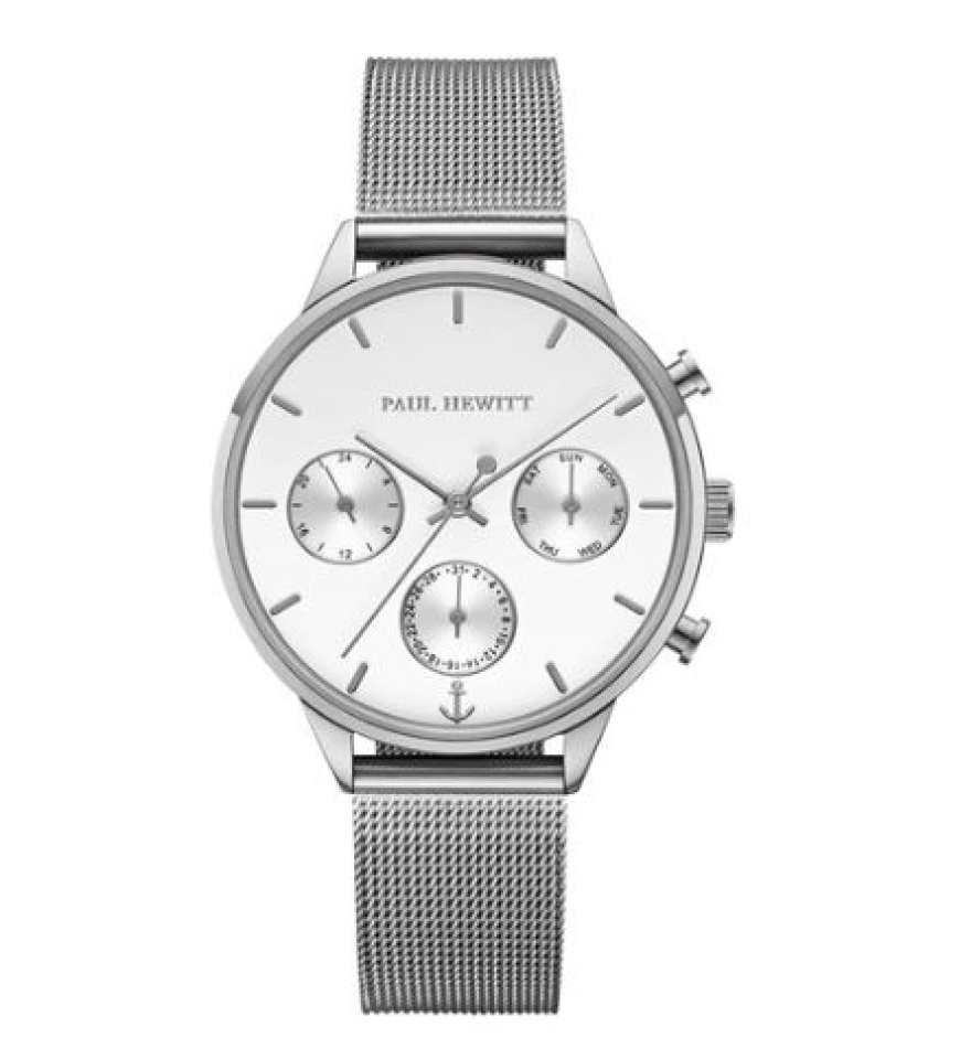 Montre en stainless, bracelet de mèche, 5ATM, verre saphir, chrono - PH002814 - Paul Hewitt