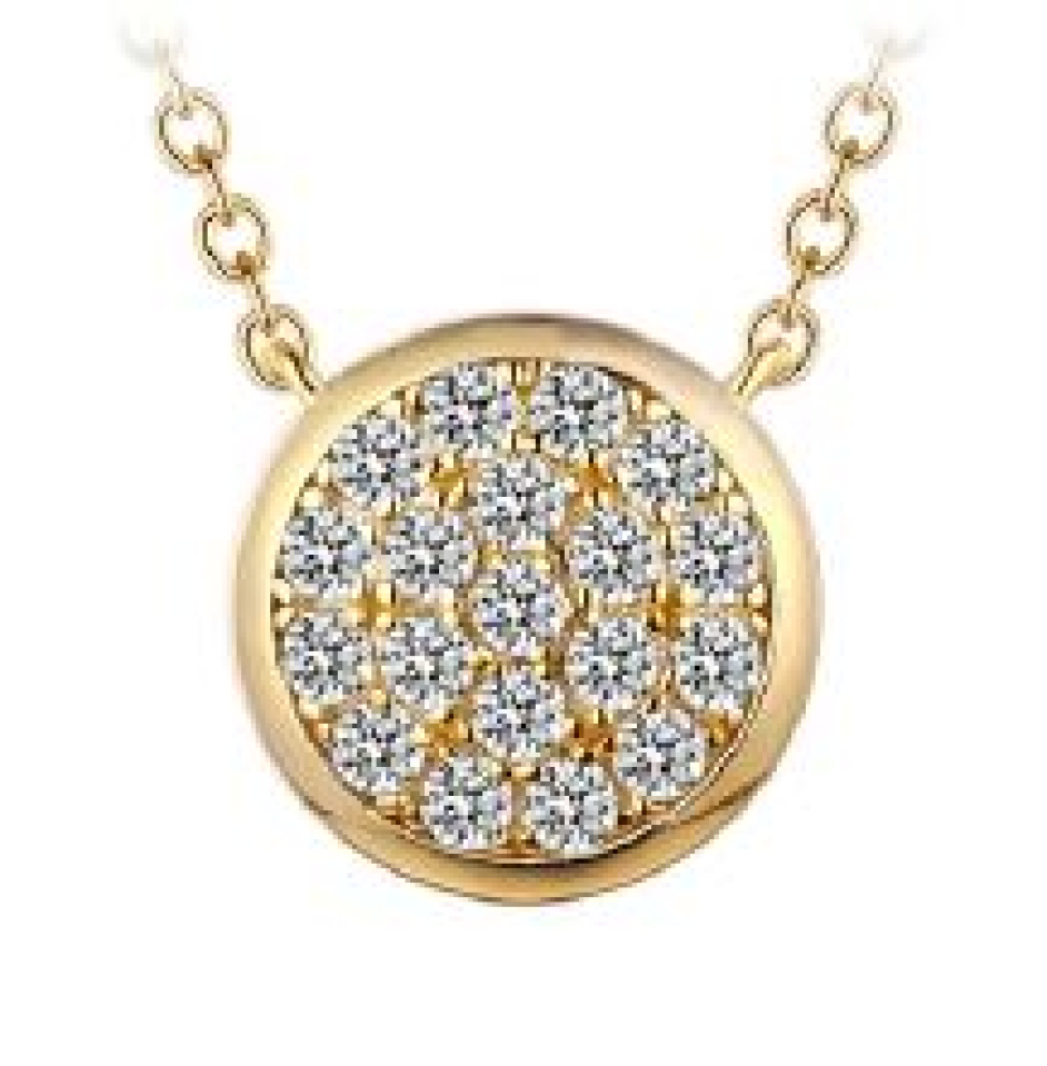 Pendantif pour femme en argent 925, cercle, zircons - L278N-YEL - Legend