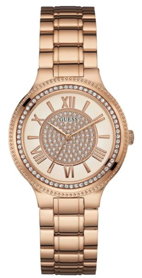 Montre femme, stainless, cadran blanc orné de pierres. - W0637L3 - Guess