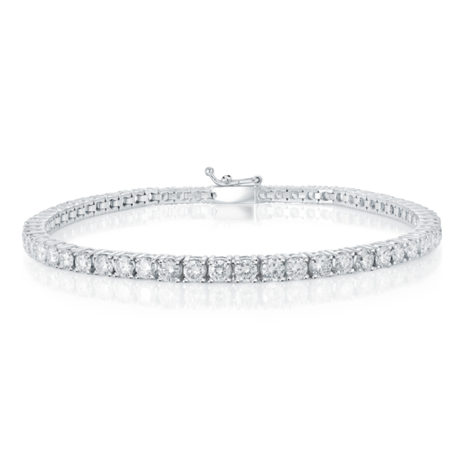 Bracelet tennis en or 14k, 2.49 carat de diamants VS fabriqués en laboratoire - TB-001-03WLG - MALO