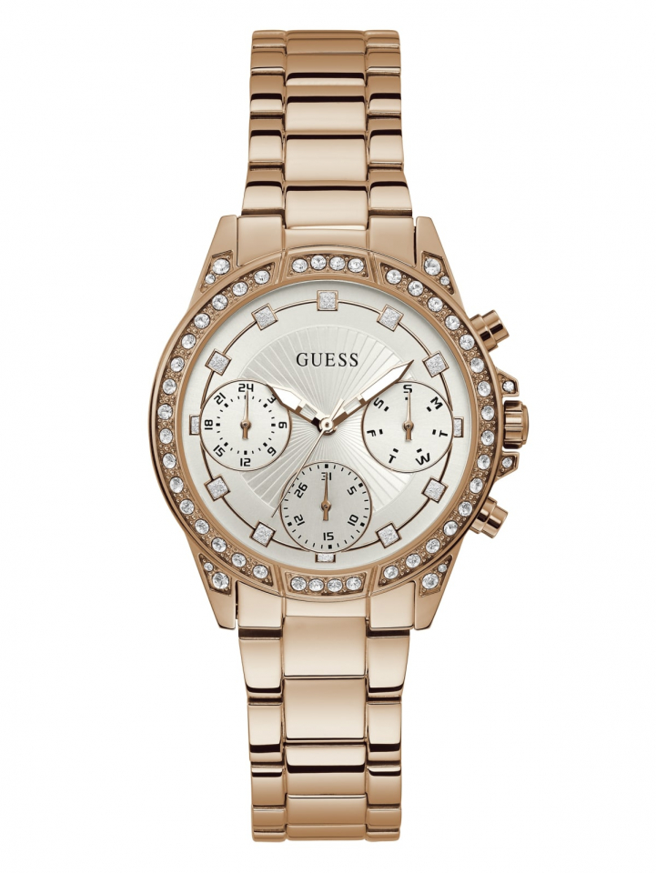 Montre pour femme en stainless, cadran entouré de pierres - U1293L3 - Guess