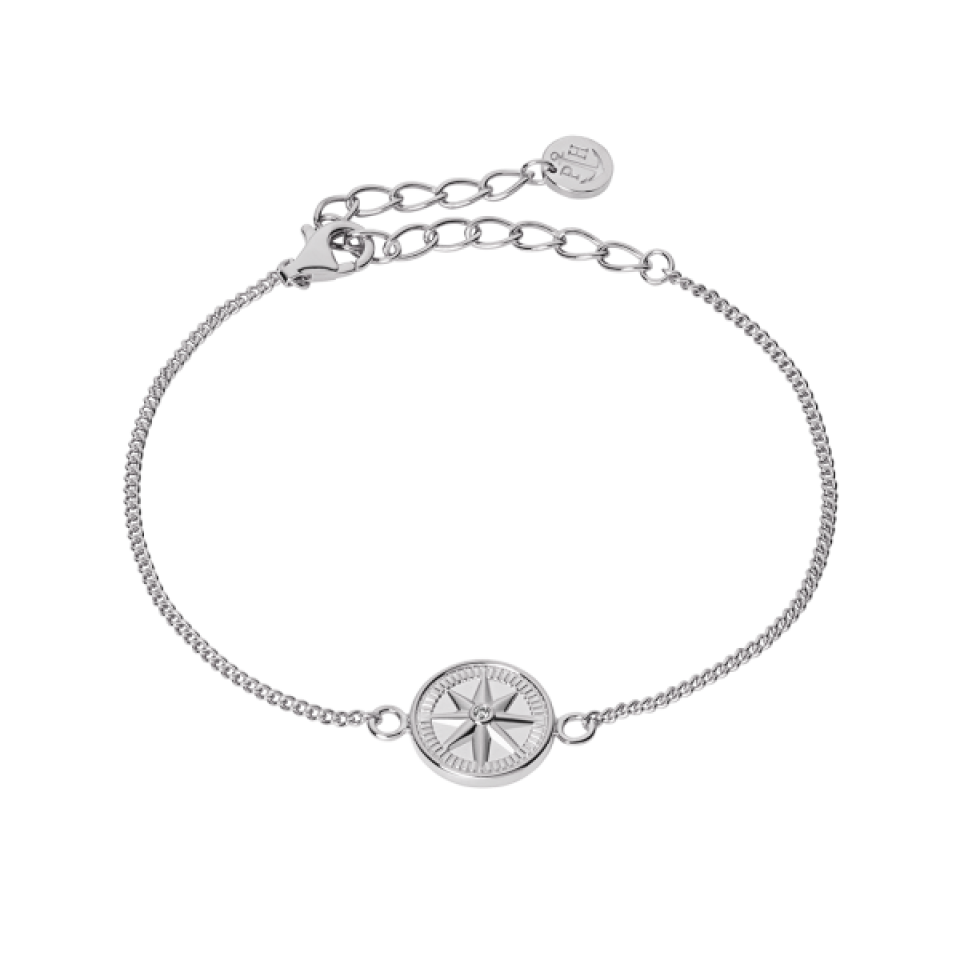 Bracelet argent 925, médaillon avec rose des ventes, 1 pierres - PH003105 - Paul Hewitt