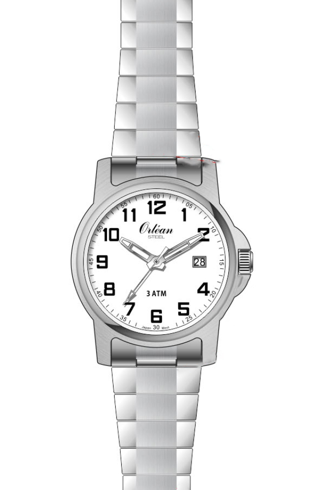 Montre pour femme en stainless, bracelet élastique, 3ATM - ME3182 - Orléan