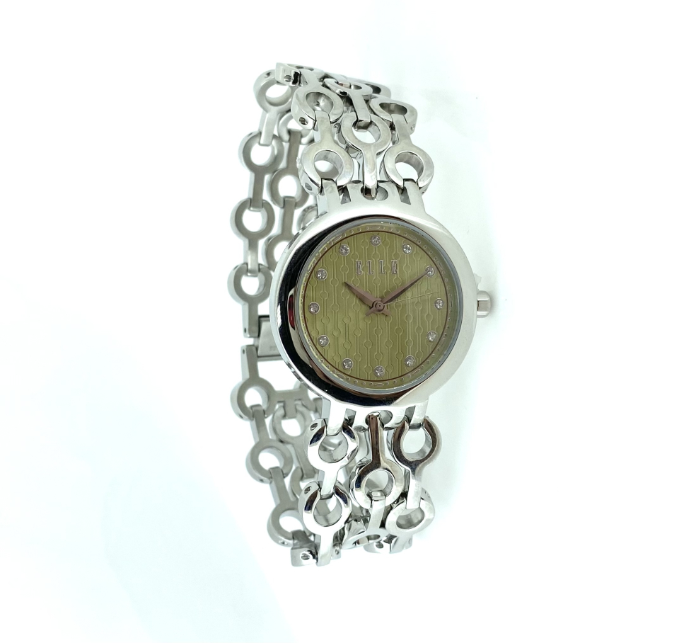 Montre femme, stainless, cadran garni de pierres - W20138B01N - ELLE