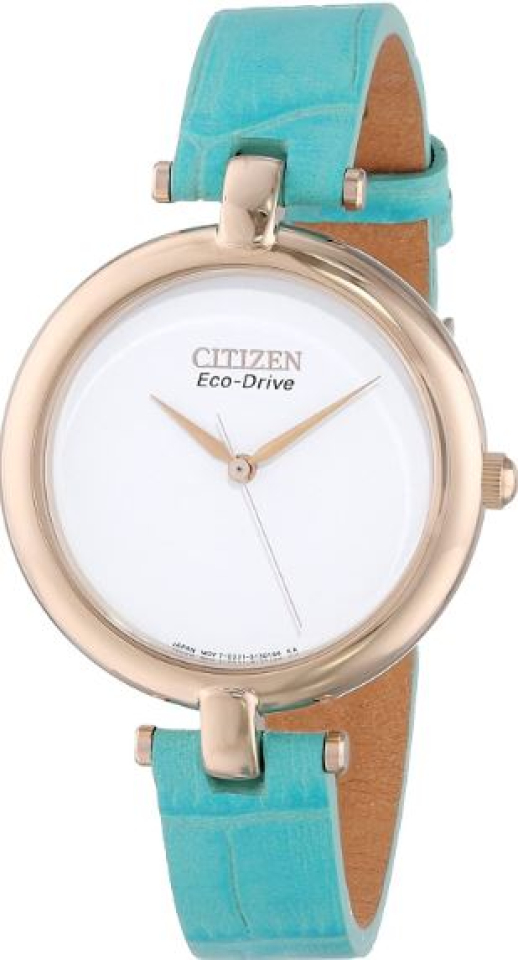 Montre femme, stainless, bracelet cuir, eco-drive - EM0253-20A - Citizen