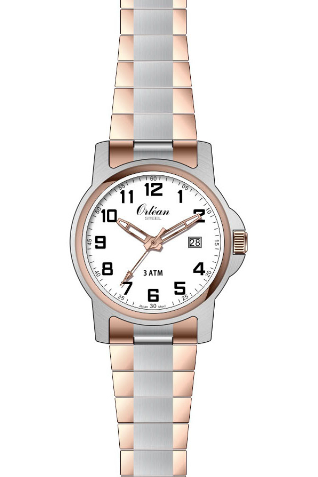 Montre pour femme en stainless, bracelet élastique, 3ATM - ME3186 - Orléan